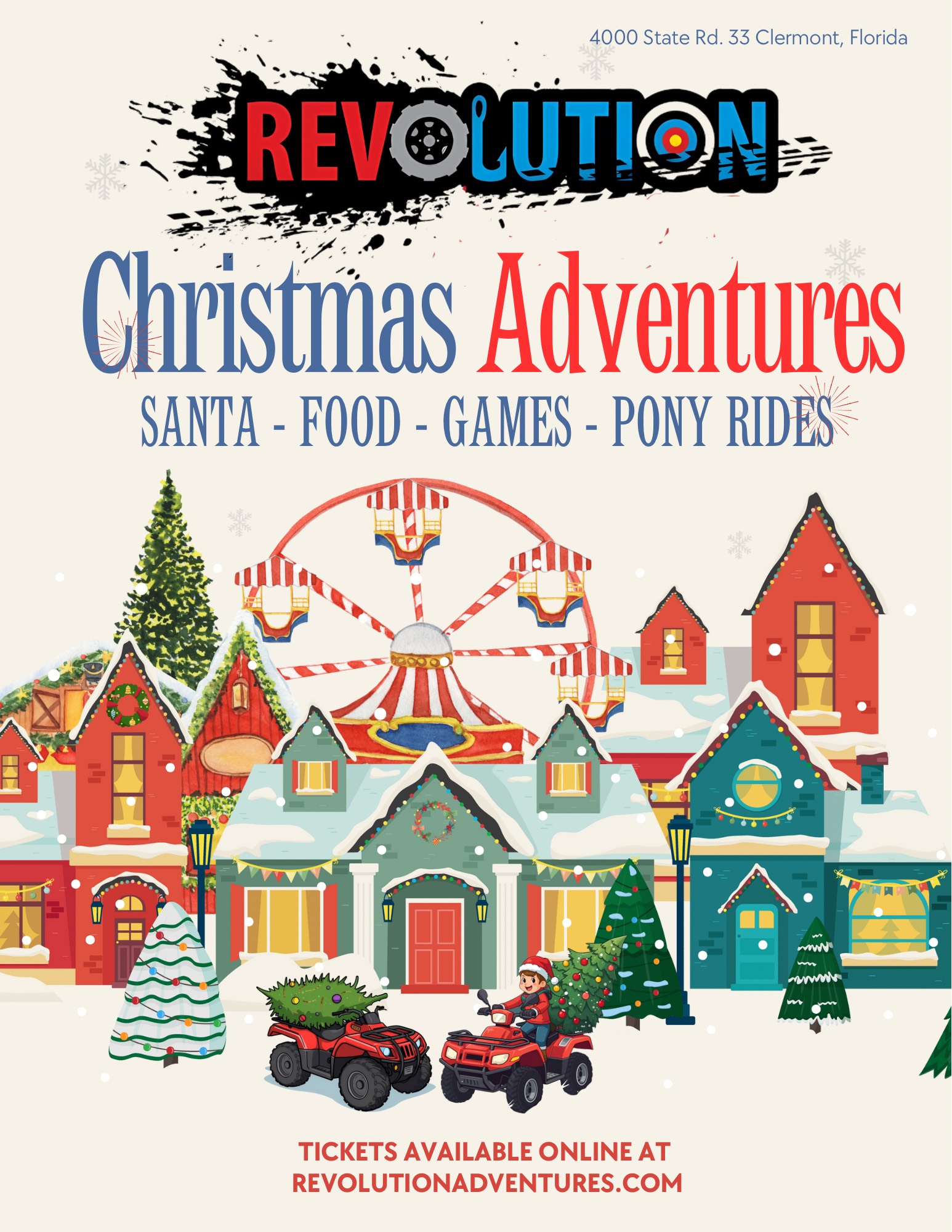 Red And Blue Illustration Christmas Festival Flyer